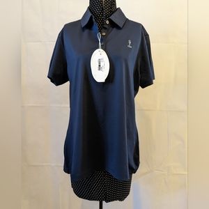 NWT Greg Norman Freedom Womens Golf Polo Shirt Blue Size XLarge